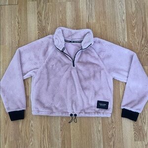 Calvin Klein Light Pink Sherpa Half-Zip Jacket